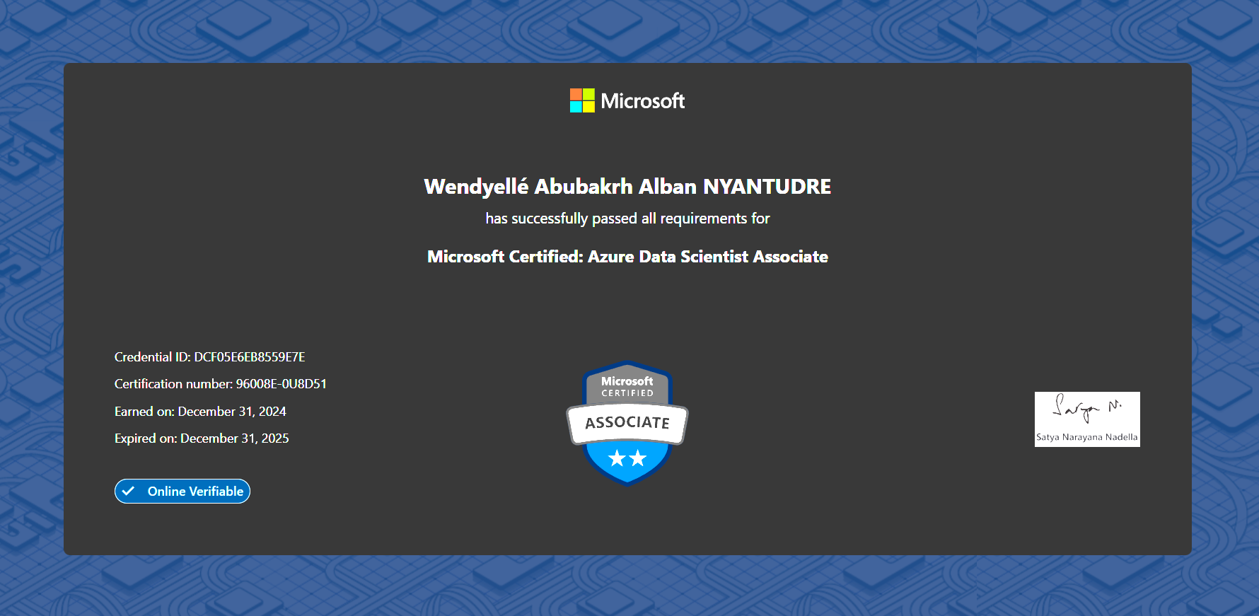 Microsoft Certified: Azure Data Scientist Associate 